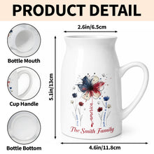 Load image into Gallery viewer, Personalized Ceramic Flower Vase USA Flag Gift for Family

