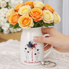 Load image into Gallery viewer, Personalized Ceramic Flower Vase USA Flag Gift for Family
