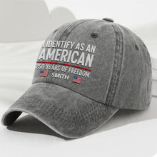 Load image into Gallery viewer, Personalized Washed Denim Cap American Flag Gift for Dad
