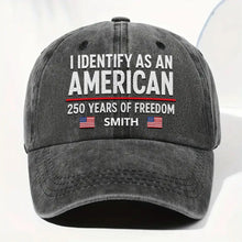 Load image into Gallery viewer, Personalized Washed Denim Cap American Flag Gift for Dad
