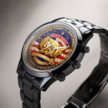 Load image into Gallery viewer, Personalized Black Men's Watch with Custom Name for Dad's Anniversary
