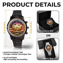 Load image into Gallery viewer, Personalized Black Men's Watch with Custom Name for Dad's Anniversary
