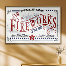 Load image into Gallery viewer, Personalized Family Fireworks Horizontal Poster Custom Name Gift
