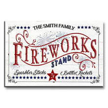 Load image into Gallery viewer, Personalized Family Fireworks Horizontal Poster Custom Name Gift
