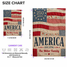 Load image into Gallery viewer, Personalized American Flag Garden Banner Custom Family Name for 4th of July
