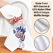 Load image into Gallery viewer, Personalized Patriotic Mahjong Embroidery Kitchen Towel 4th of July Gift
