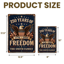 Load image into Gallery viewer, Personalized Metal Sign American Flag Custom Family Name Gift
