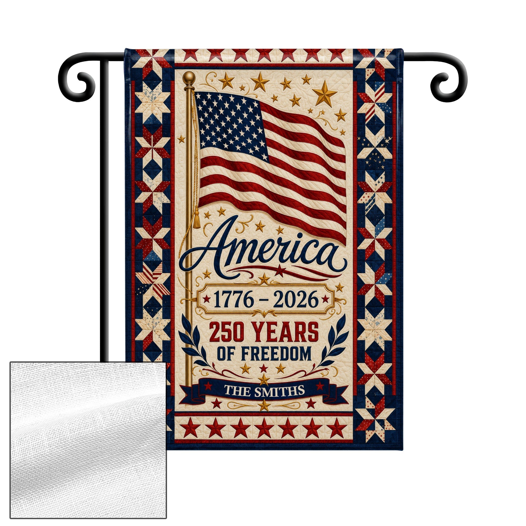 Personalized Family Name Flag 250 Years of Freedom Garden Décor
