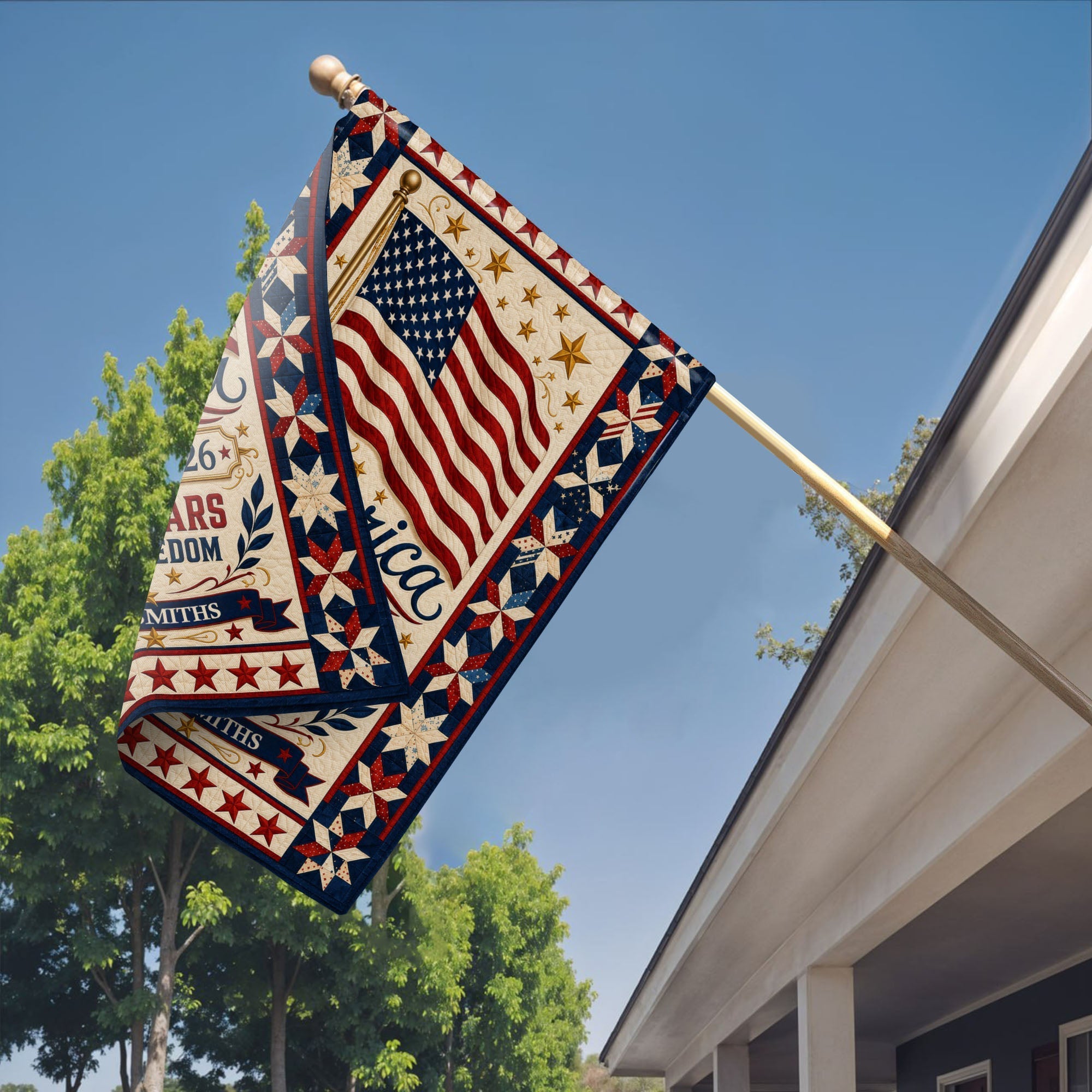 Personalized Family Name Flag 250 Years of Freedom Garden Décor