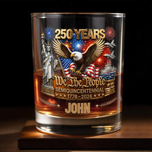 Load image into Gallery viewer, Personalized Custom Whiskey Glass Patriotic Eagle Gift for Dad
