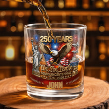 Load image into Gallery viewer, Personalized Custom Whiskey Glass Patriotic Eagle Gift for Dad
