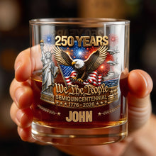 Load image into Gallery viewer, Personalized Custom Whiskey Glass Patriotic Eagle Gift for Dad
