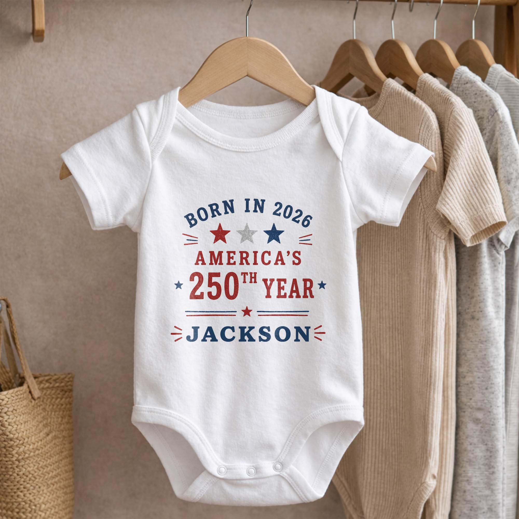 Personalized Custom Baby Onesie Custom Name 4th of July Gift