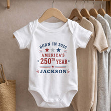 Load image into Gallery viewer, Personalized Custom Baby Onesie Custom Name 4th of July Gift
