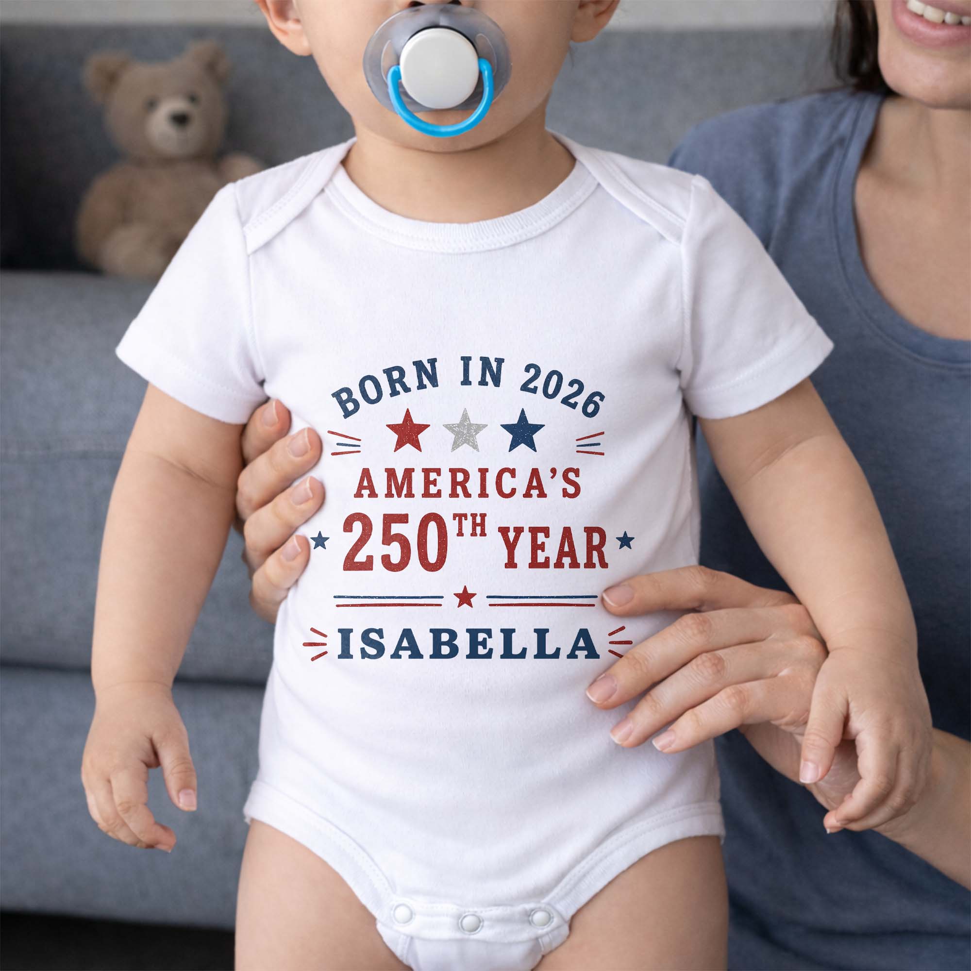 Personalized Custom Baby Onesie Custom Name 4th of July Gift