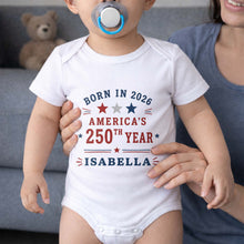 Load image into Gallery viewer, Personalized Custom Baby Onesie Custom Name 4th of July Gift
