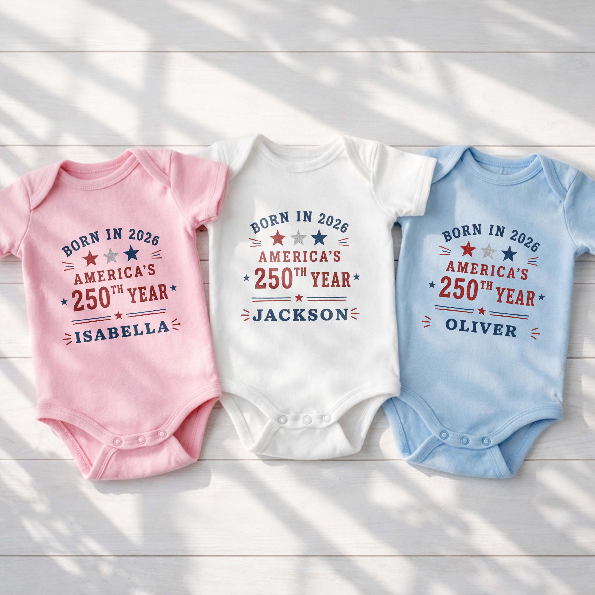 Personalized Custom Baby Onesie Custom Name 4th of July Gift