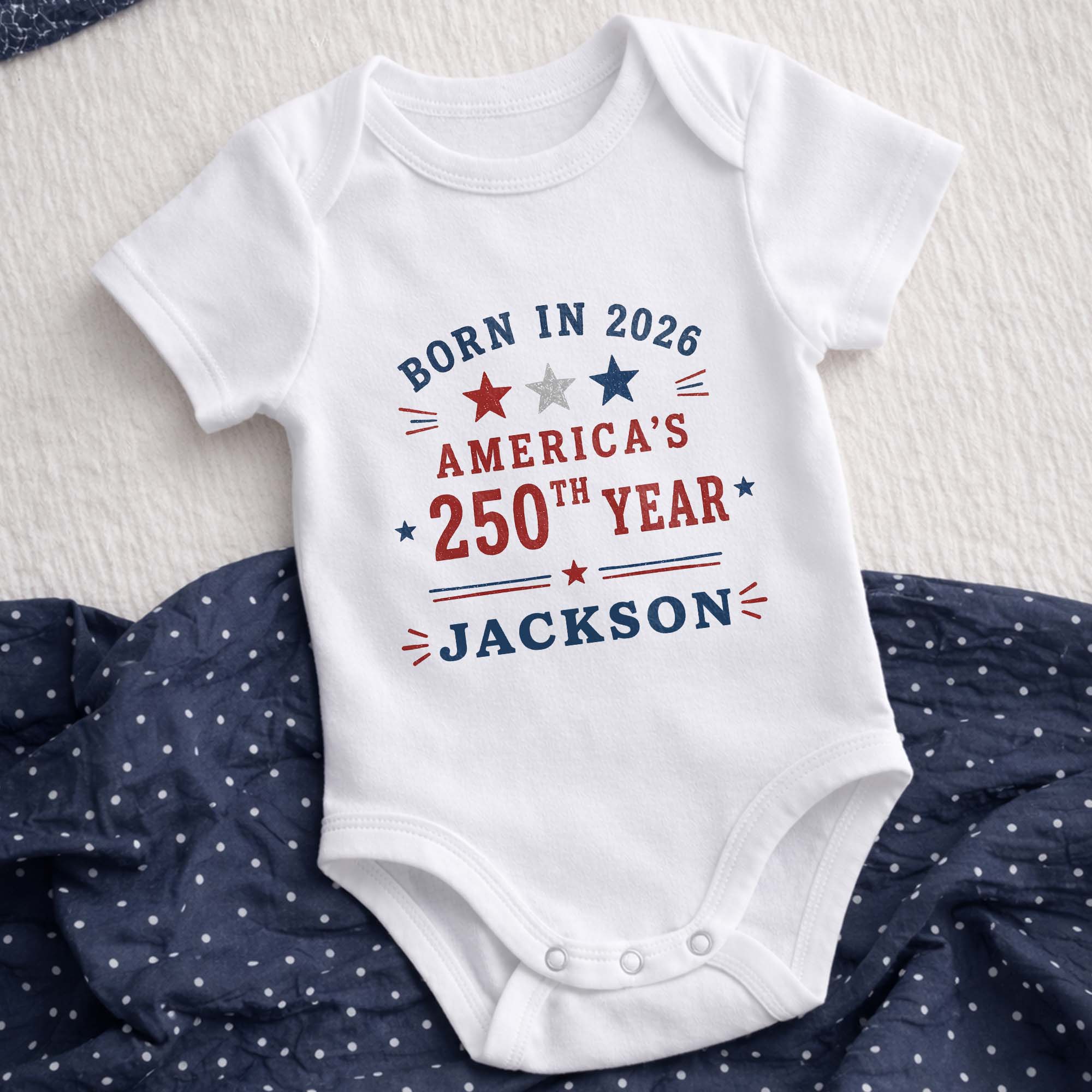 Personalized Custom Baby Onesie Custom Name 4th of July Gift