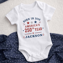 Load image into Gallery viewer, Personalized Custom Baby Onesie Custom Name 4th of July Gift
