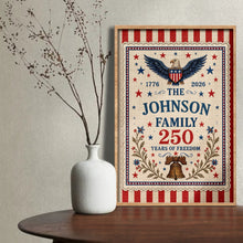Load image into Gallery viewer, Personalized Custom Family Vertical Poster with Eagle &amp; Liberty Bell
