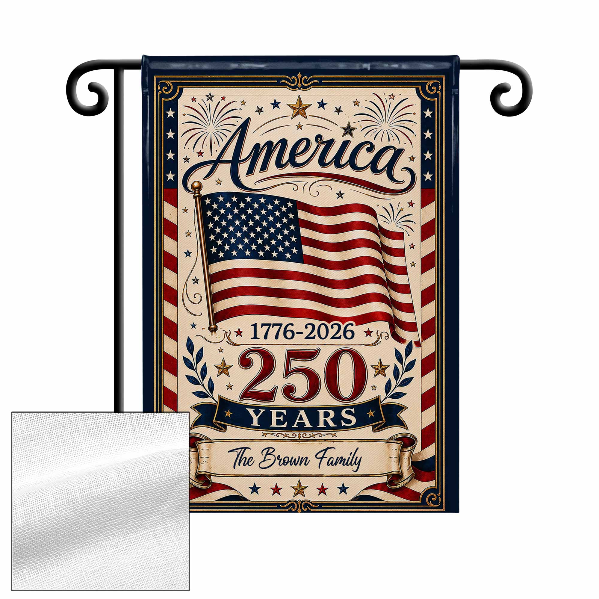 Personalized Double-Sided Garden Flag USA Family Celebration