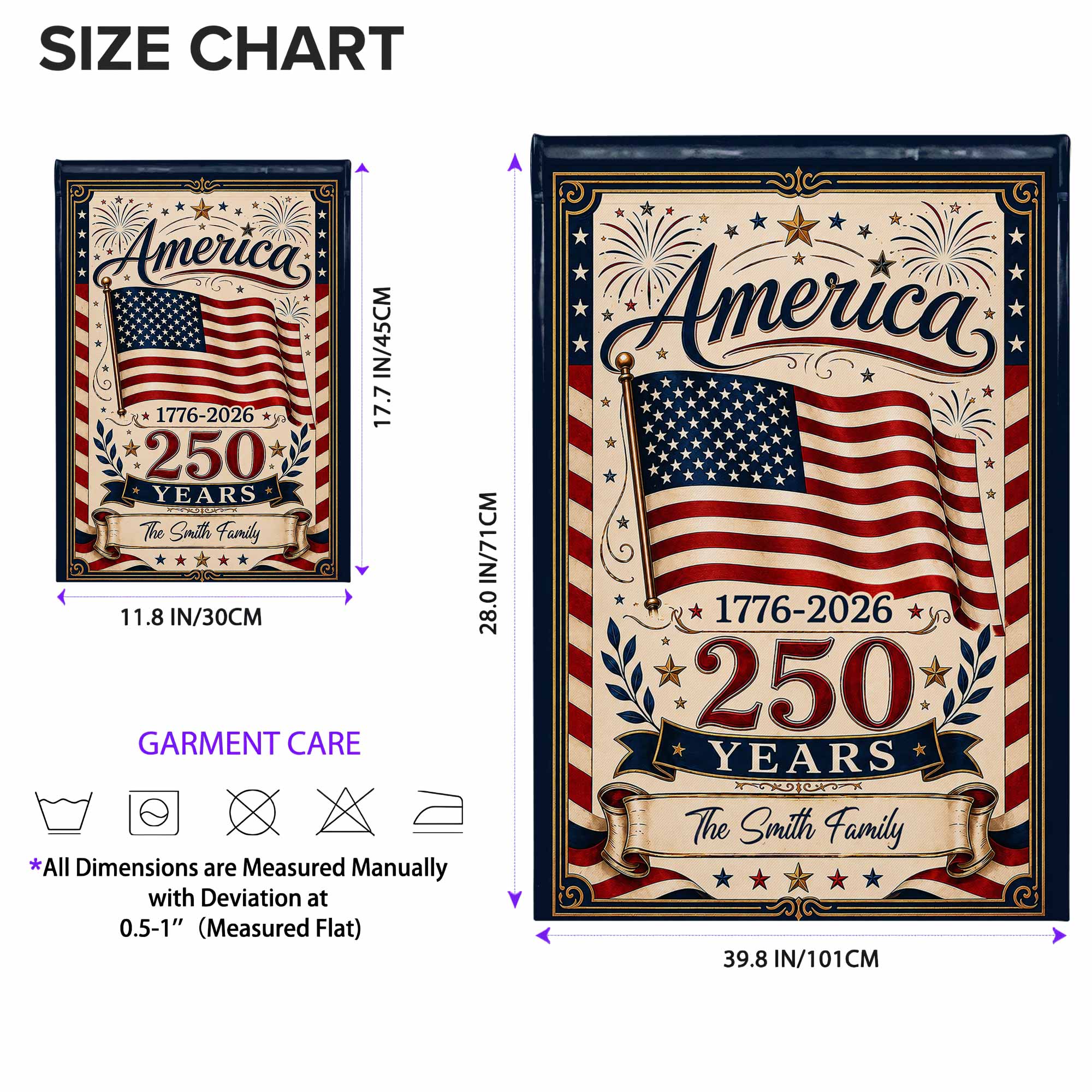 Personalized Double-Sided Garden Flag USA Family Celebration