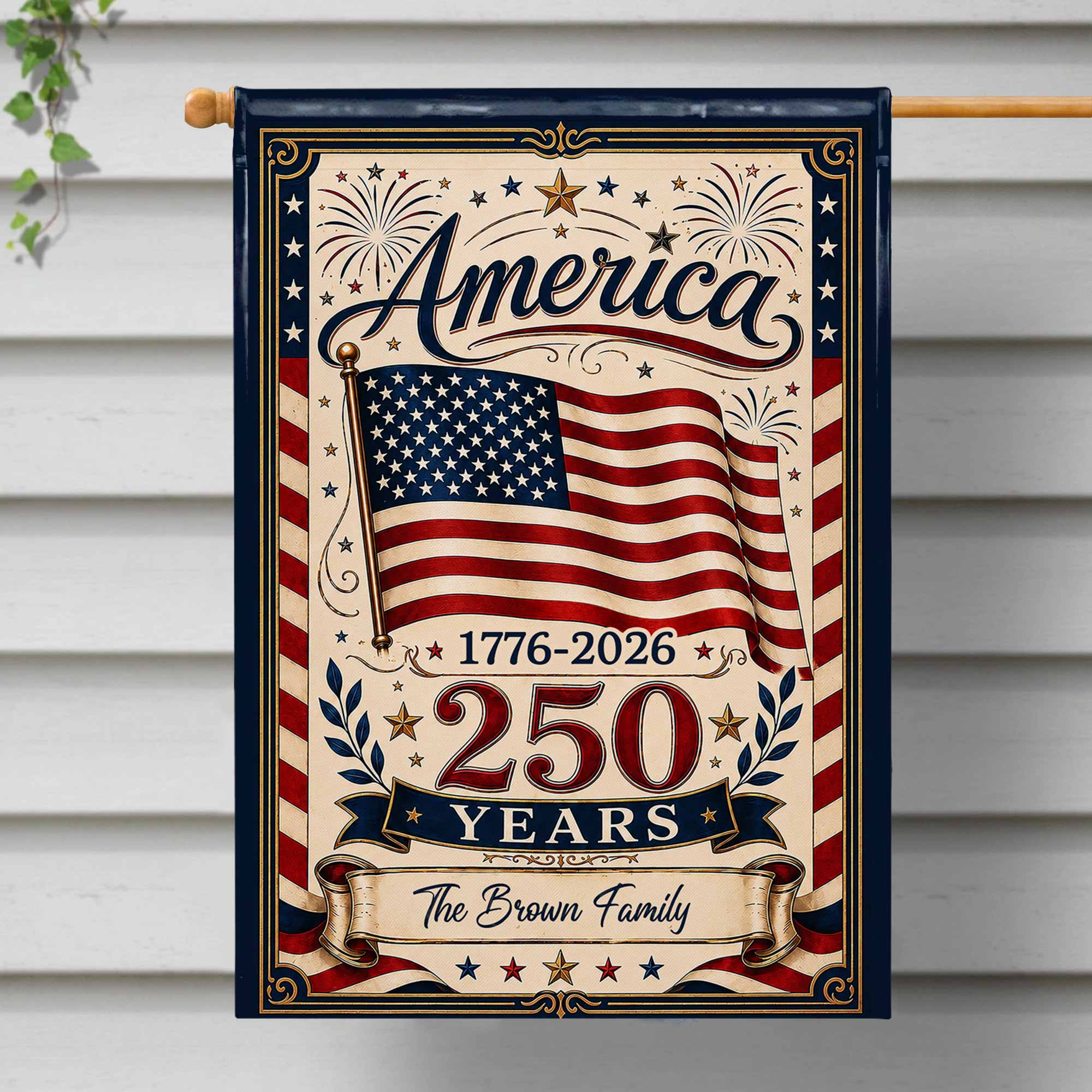 Personalized Double-Sided Garden Flag USA Family Celebration