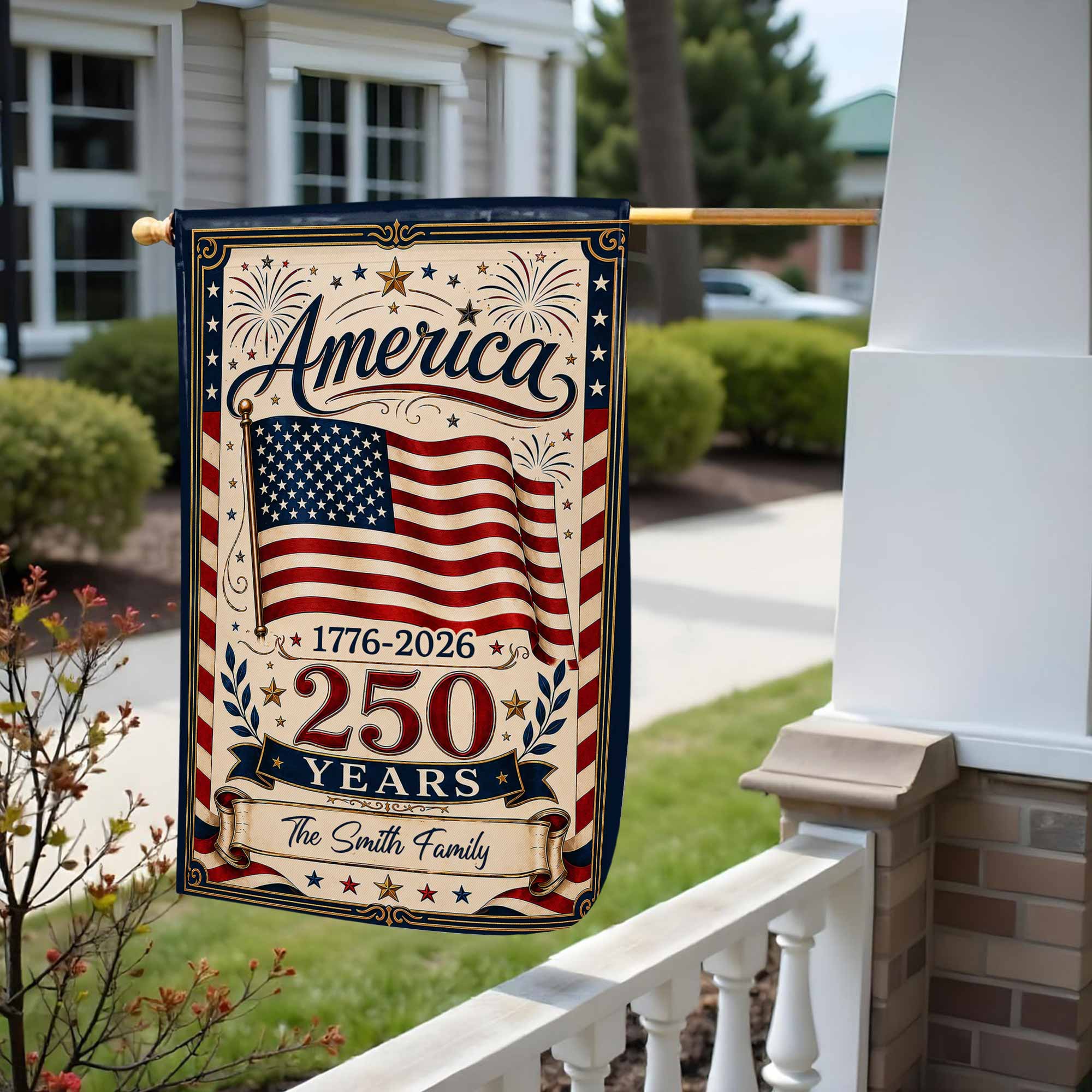 Personalized Double-Sided Garden Flag USA Family Celebration