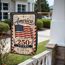 Load image into Gallery viewer, Personalized Double-Sided Garden Flag USA Family Celebration
