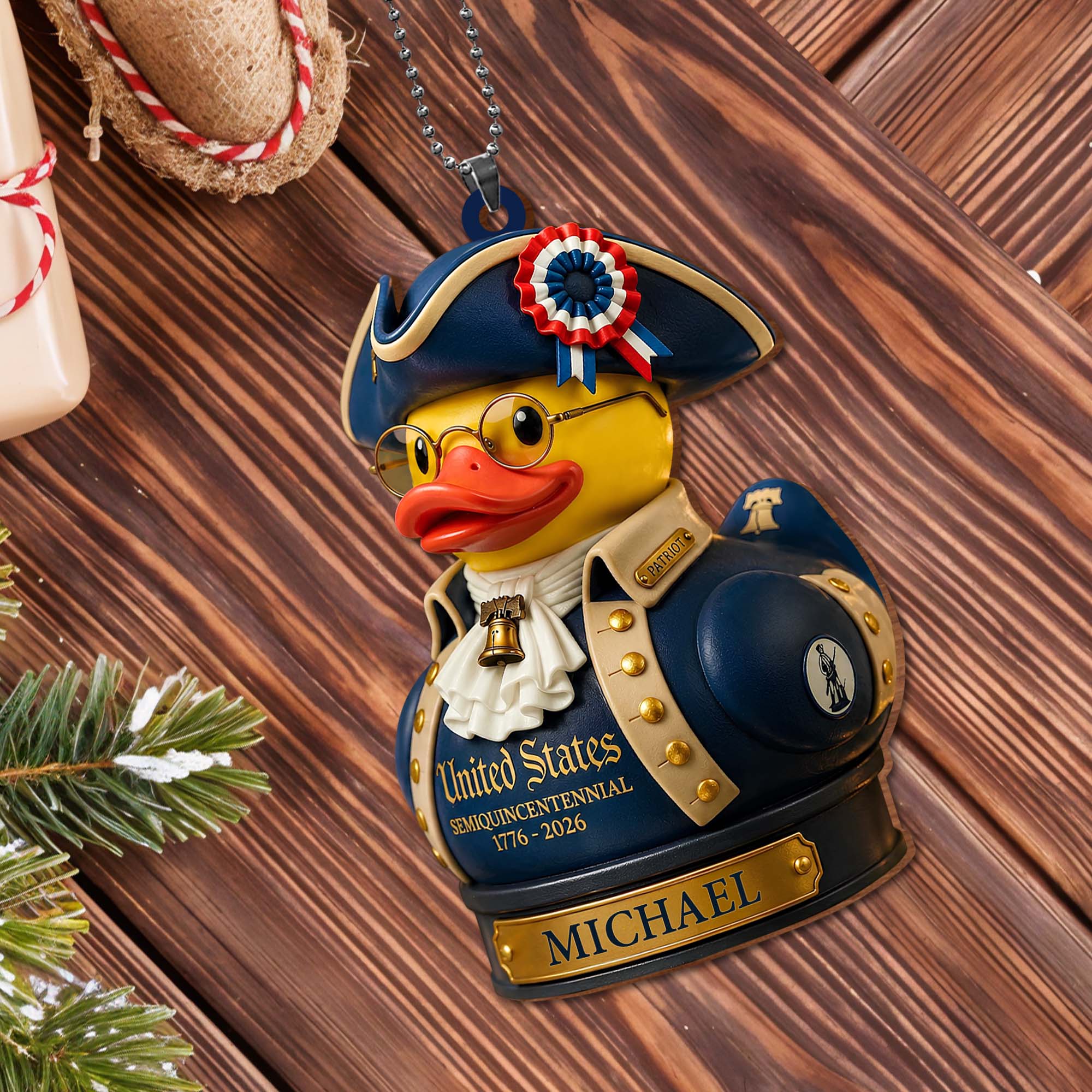 Personalized Wood Car Hanging Ornament Custom Name Gift