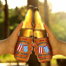 Load image into Gallery viewer, Personalized Leather Can Cooler Custom Name 4th of July Gift
