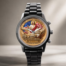 Load image into Gallery viewer, Personalized Black Men's Watch Custom Name Gift for Dad
