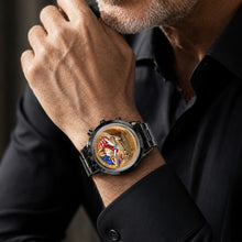 Load image into Gallery viewer, Personalized Black Men's Watch Custom Name Gift for Dad
