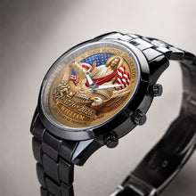 Load image into Gallery viewer, Personalized Black Men's Watch Custom Name Gift for Dad
