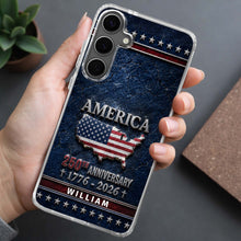 Load image into Gallery viewer, Personalized Clear Phone Case USA Map Flag Gift Idea 250th Anniversary
