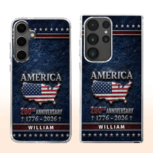 Load image into Gallery viewer, Personalized Clear Phone Case USA Map Flag Gift Idea 250th Anniversary
