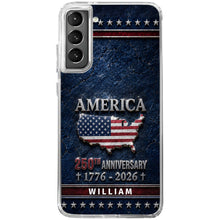 Load image into Gallery viewer, Personalized Clear Phone Case USA Map Flag Gift Idea 250th Anniversary
