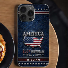 Load image into Gallery viewer, Personalized Clear Phone Case USA Map Flag Gift Idea 250th Anniversary
