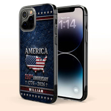 Load image into Gallery viewer, Personalized Clear Phone Case USA Map Flag Gift Idea 250th Anniversary
