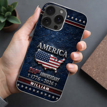 Load image into Gallery viewer, Personalized Clear Phone Case USA Map Flag Gift Idea 250th Anniversary

