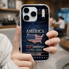 Load image into Gallery viewer, Personalized Clear Phone Case USA Map Flag Gift Idea 250th Anniversary
