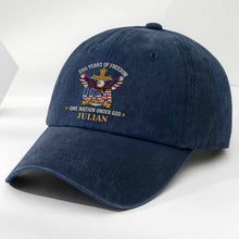 Load image into Gallery viewer, Personalized Washed Denim Cap Custom Eagle Cross Gift for Dad
