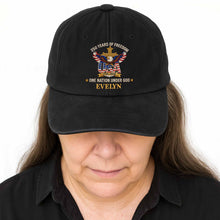 Load image into Gallery viewer, Personalized Washed Denim Cap Custom Eagle Cross Gift for Dad
