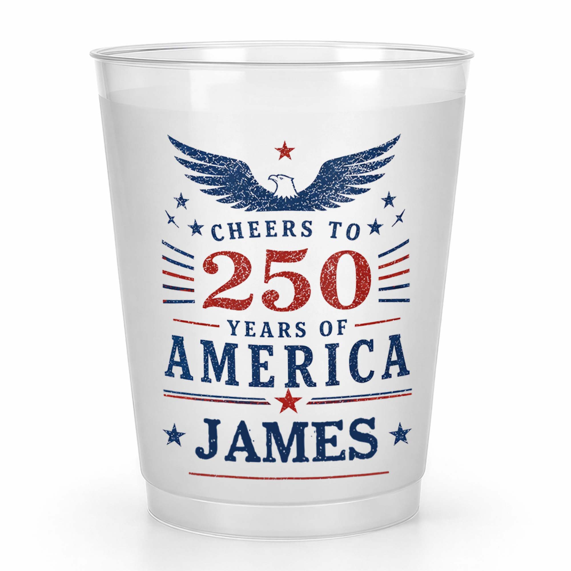 Personalized Frosted Cups Custom Name Eagle Design Gift