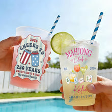 Load image into Gallery viewer, Personalized Frosted Cups Custom Family Name 4th of July Gift
