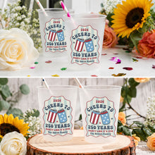 Load image into Gallery viewer, Personalized Frosted Cups Custom Family Name 4th of July Gift
