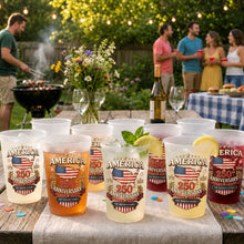 Load image into Gallery viewer, Personalized Frosted Cups American Flag Family Gift Idea
