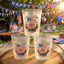 Load image into Gallery viewer, Personalized Frosted Cups American Flag Family Gift Idea
