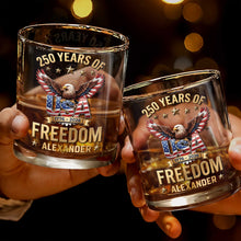 Load image into Gallery viewer, Personalized Whiskey Glass Custom Name American Flag Gift for Dad

