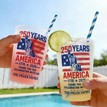 Load image into Gallery viewer, Personalized Frosted Cups American Flag 4th of July Gift Idea
